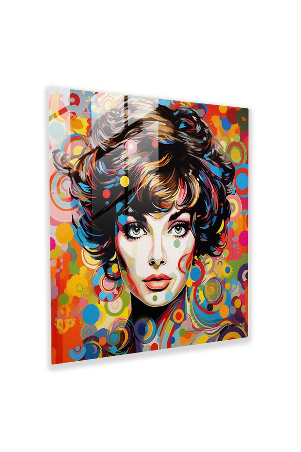 Pop Art Glass Painting - Living Portrait of Celebrity Icon - Glass Wall Art for Home Decoration