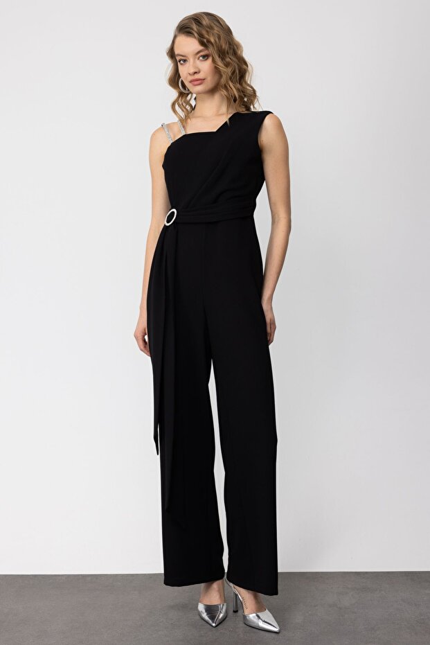 Mi Taş İşlemeli Çift Askılı Tulum - 5