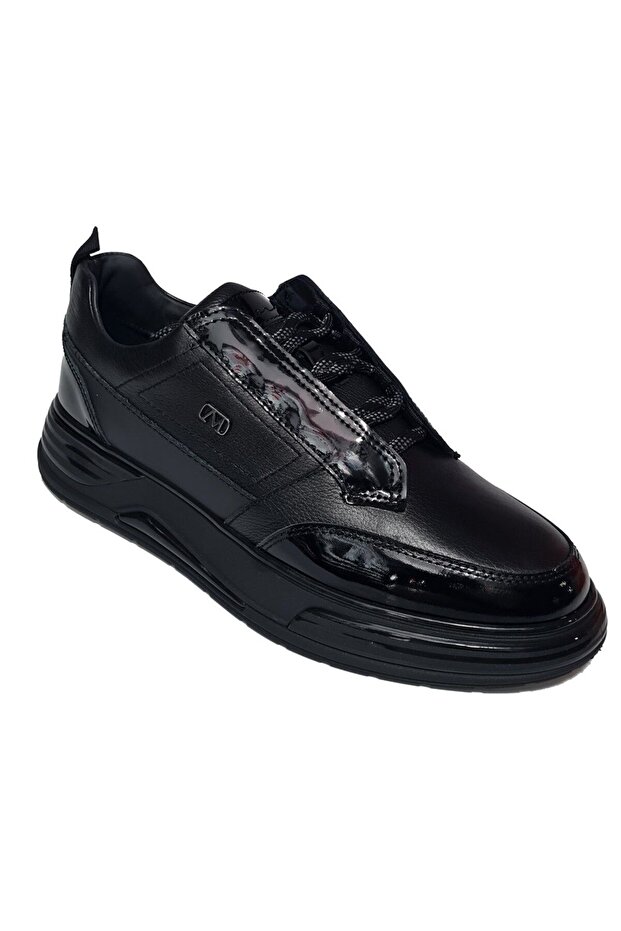 Patent Leather Parted Model Genuine Leather Thick Foam Sole Men's Sneaker Shoes 20321