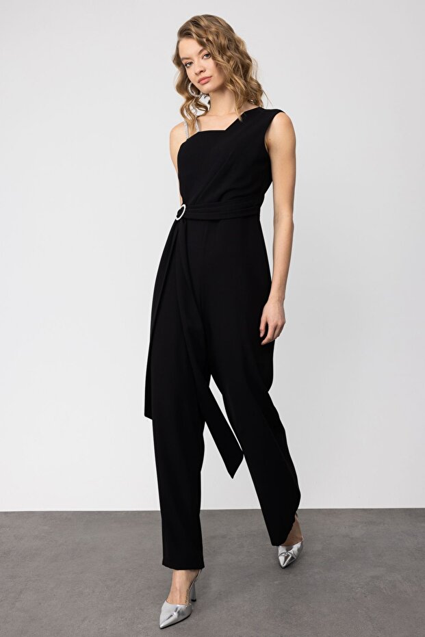 Mi Taş İşlemeli Çift Askılı Tulum - 1