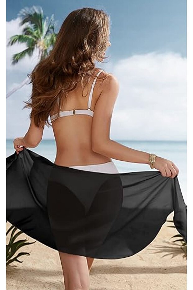 Belden Bağlamalı Tül Pareo - 3