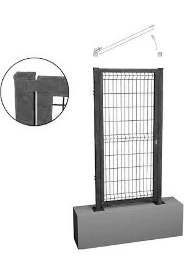 Kanatlı Hazır Panel Çit Kapı Antrasit - Bahçe Kapısı - Panel Tel Çit Kapı 100 X 100 - 3