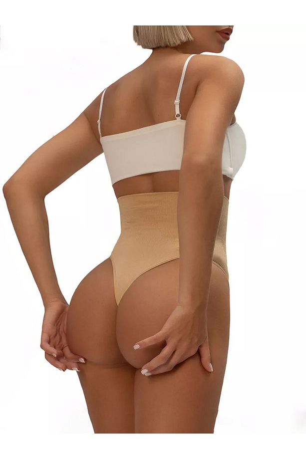 Lorica Model Yüksel Bel Örme Seamless Model Karın Göbek Sıkılaştırıcı String Külot Ten Renk - 1