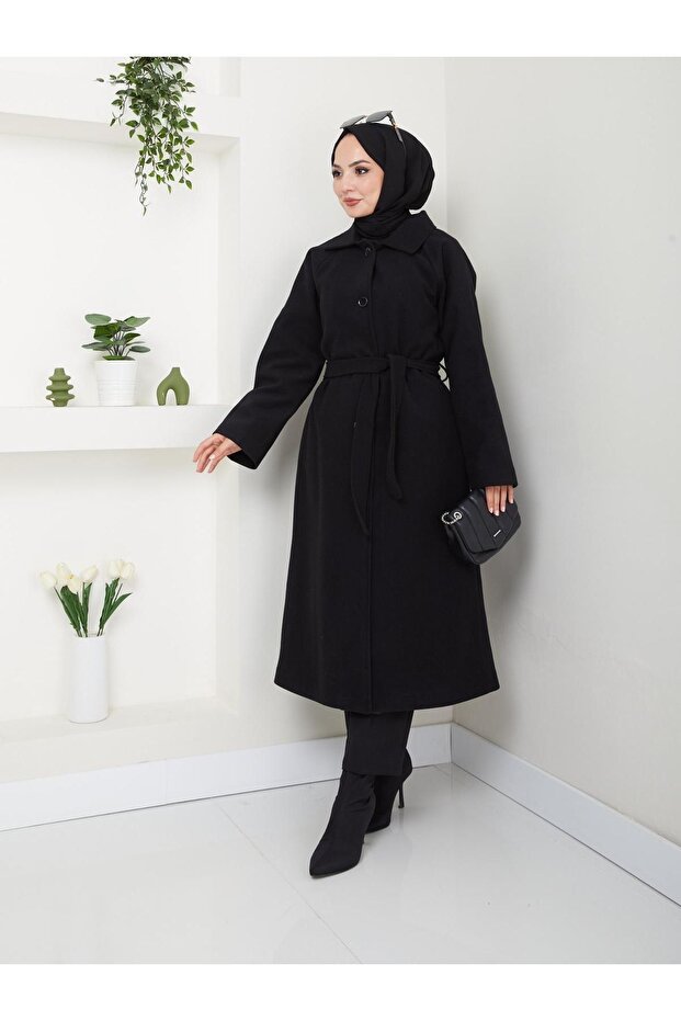 Tie-Up and Buttoned Kaşe Kaba Ck-1003