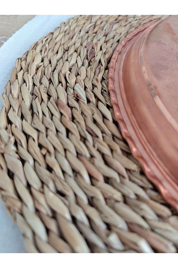 Bakır Nakışlı Şark Köşesi Tepsi, Kahve Sunum Tepsi 27 cm - 6