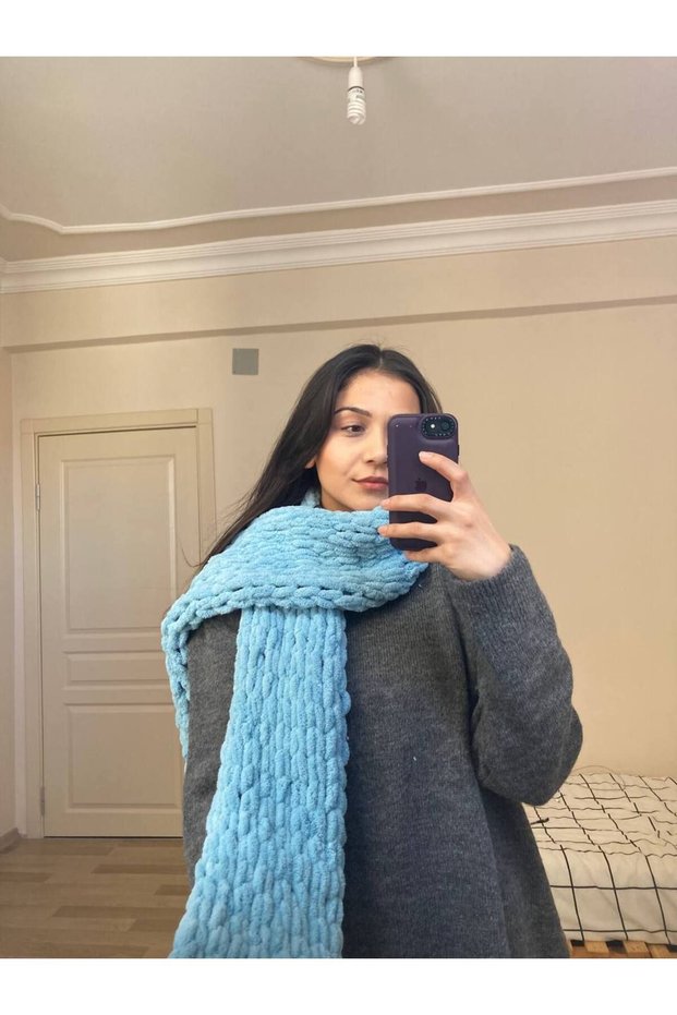 El Örgüsü Puffy Atkı Şal