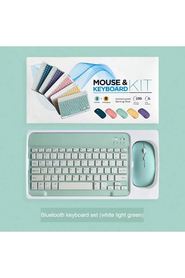 Şarj Edilebilir Bluetooth 2.4G Kablosuz Klavye Mause Set Android IOS Windows Uyumlu - 1