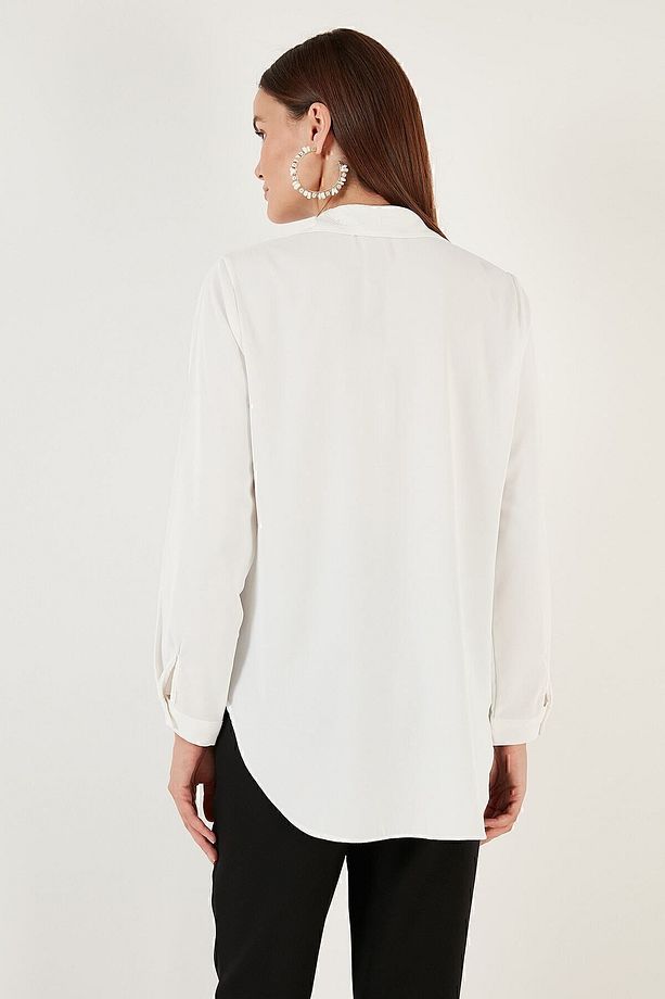 Regular Fit Arkası Uzun Yazlık Gömlek Gömlek 611bg9741 - 6