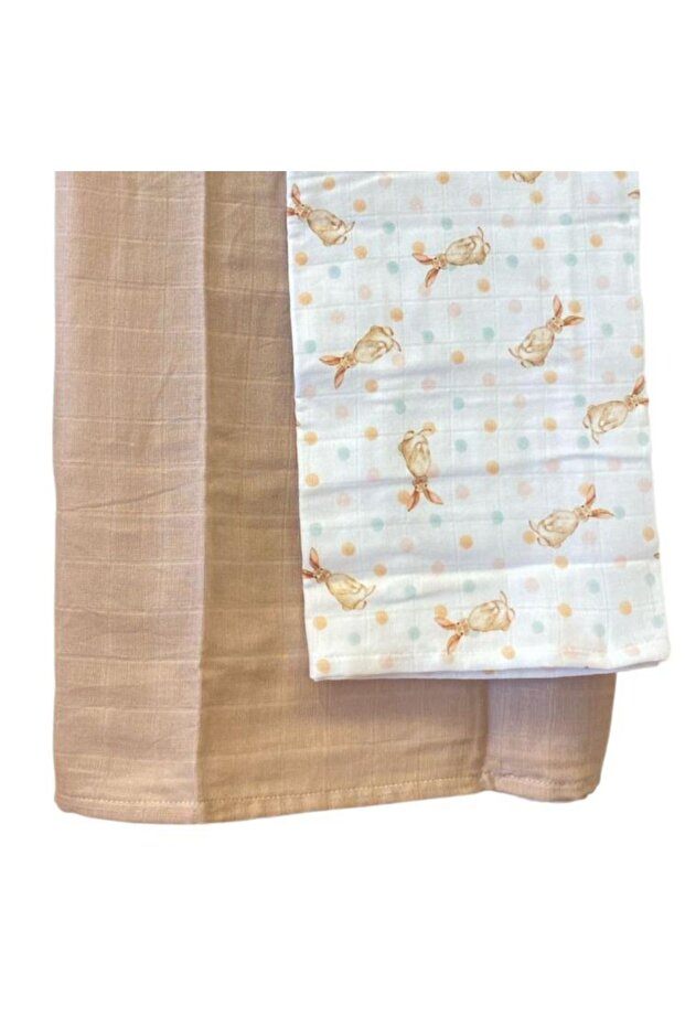 Beberotti Muslin - Set of 2 Mink and Rabbit Blanket - 3