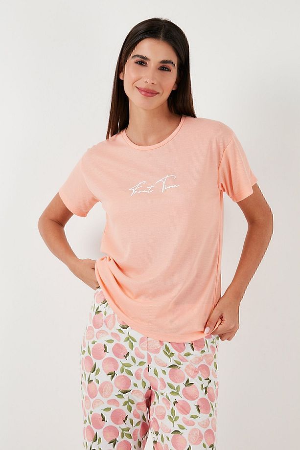 Regular Fit Bisiklet Yaka Kısa Kollu Pijama Takımı Pijama Takımı 65770105 - 5
