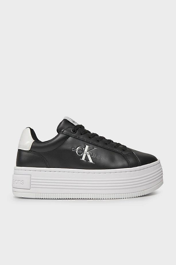 Logolu Platform Topuk Deri Sneaker Ayakkabı YW0YW014310GM  AYAKKABI YW0YW01431 0GM - 1