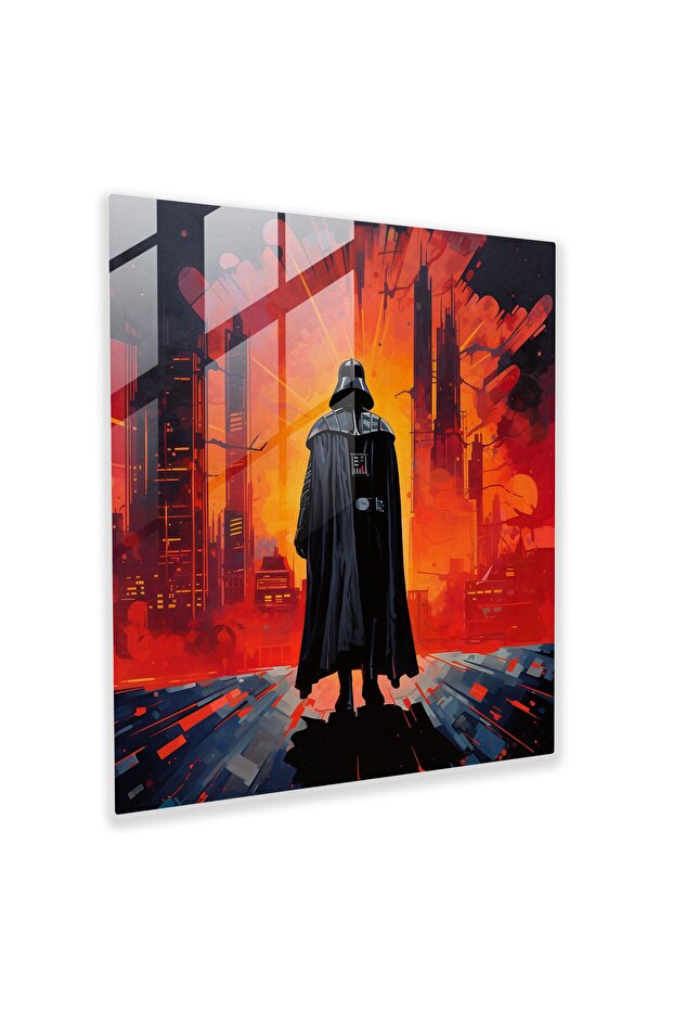 Darth Vader Glass Art - Darth Vader, Glass Wall Art, Glass Painting, Cityscape