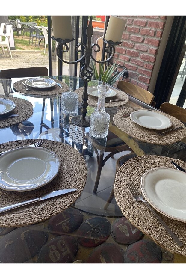 Hasır Amerikan Servis Bambu Örme Supla 6'lı 35x35cm - 2