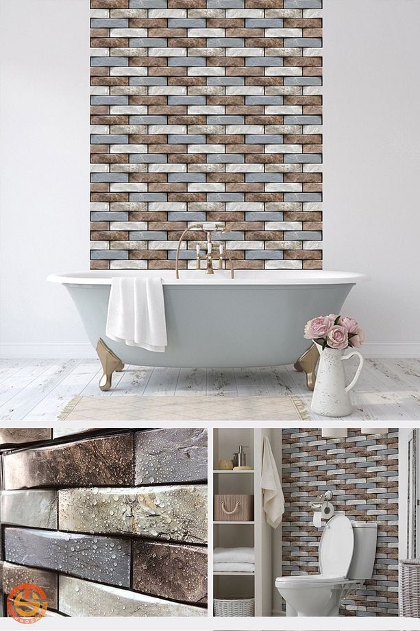 10Adet 30X30cm 3D Kendinden Yapışkanlı Duvar Kaplama Su Geçirmez Dekorasyon Mutfak Banyo - 2
