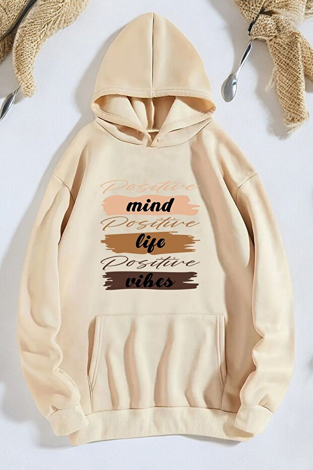 سويت شيرت كبير الحجم مطبوع عليه Mind Life Vibes