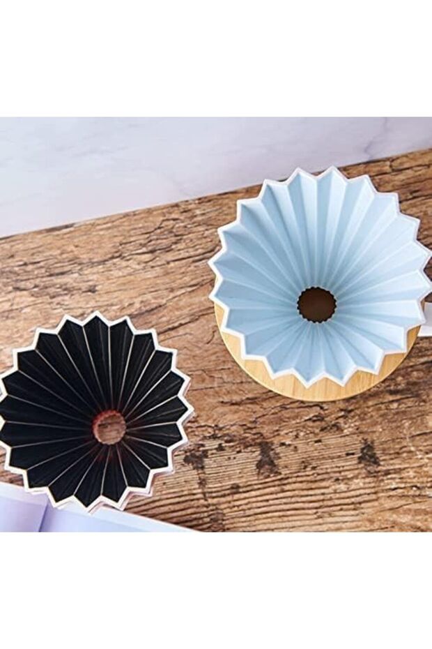 مقطر قهوة سيراميكي v02 متعرج باللون الأسود - 5