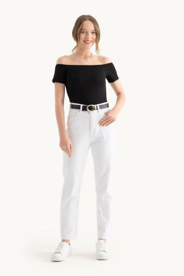 Omuzdan Askılı Kısa Kollu Crop Top - 2