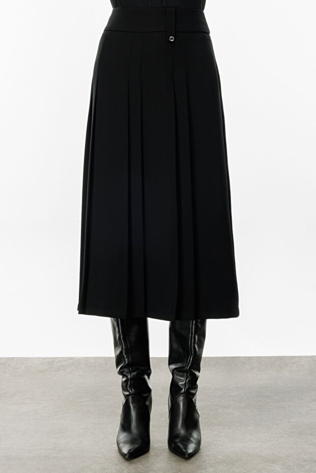 Kalın Bel Piliseli Etek - 3