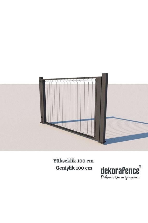 Kanatlı Hazır Panel Çit Kapı Antrasit - Bahçe Kapısı - Panel Tel Çit Kapı 100 X 100 - 1