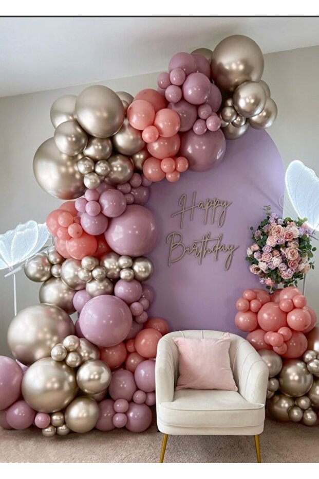 Retro Pink Balloon Chain Set of 100