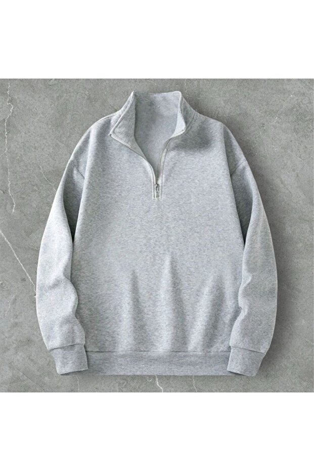2 Thread Gray Half Zipper
