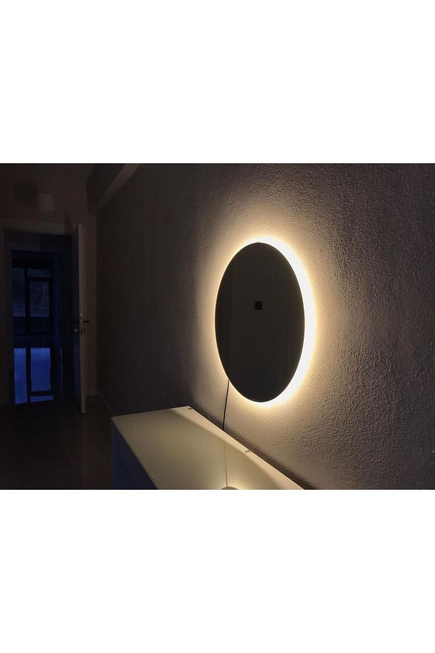 Yuvarlak Banyo Makyaj Aynası Şişe Cam Flontel-e Aynadır 60 Çapında Günışığı Ledli Ayna - 5