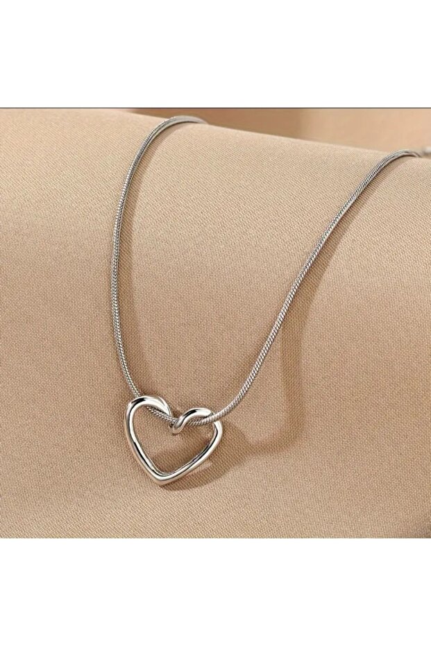 Boş kalp kolye Çelik - 1