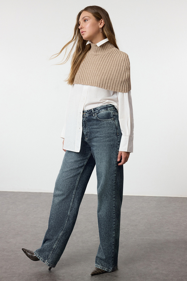 Nerz Crop Rollkragenpullover Pullover - 2