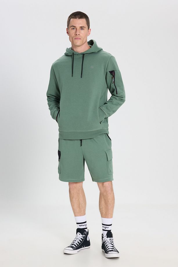 Regular Fit Normal Kesim Normal Bel Yeşil Sweat Şort - 2