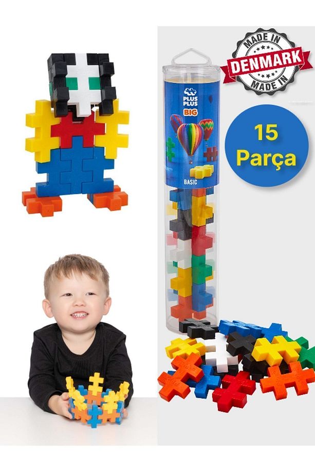 Plus - Plus Minecraft Temalı Silindir Kutuda Big Basic - Büyük Temel Yapı Oyuncağı ( 15 Parça ) 3224 - 1