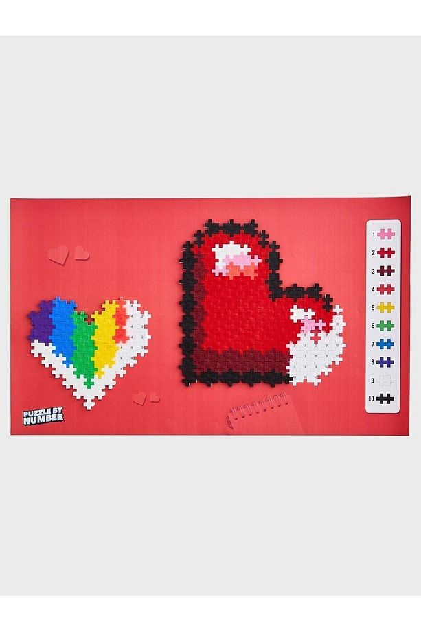 Plus - Plus Minecraft Temalı Kutuda By Number Hearts - Numaralı Kalpler Yapı Oyuncağı (250Parça)3911 - 6