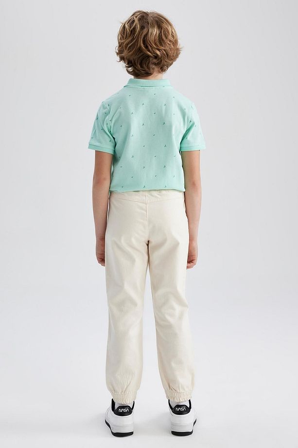 Erkek Çocuk Beli Bağcıklı Lastikli Paça Cepli Gabardin Basic Düz Jogger Pantolon Z3181a623sm - 4