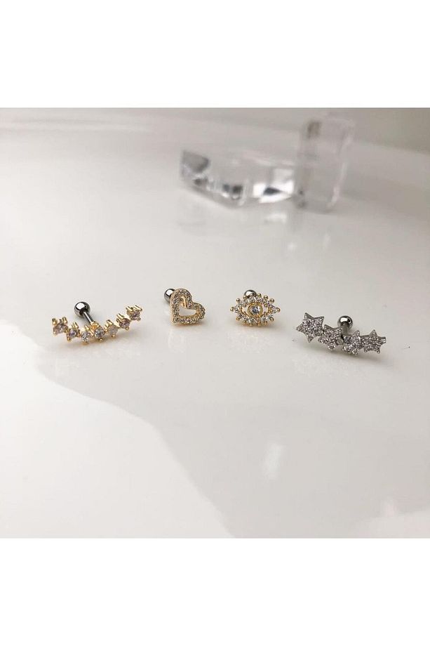 Çelik Kıkırdak Helix Tragus Piercing (4adet) - 1