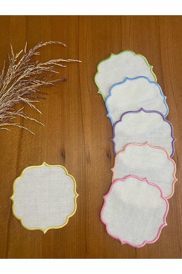 6 Adet Linen Keten Soft Renkli  Kokteyl Sunum Peçetesi - 1