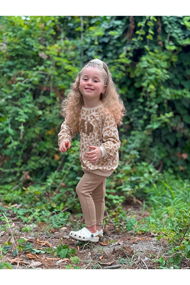 Premium Quality Girl's Suit with Leopard Printed and Embroidery Detail