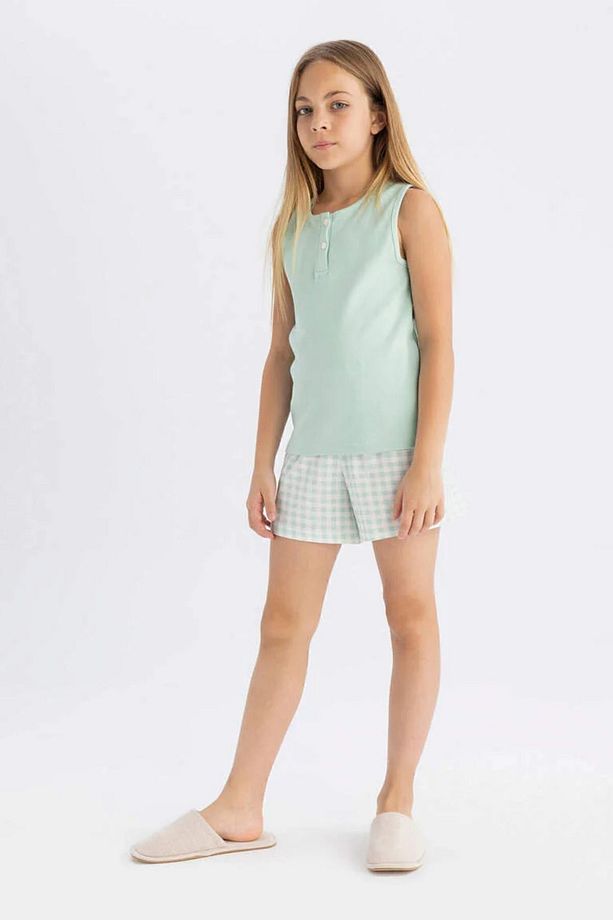 Kız Çocuk Kolsuz Şortlu Pijama Takımı C8498a824sm - 2