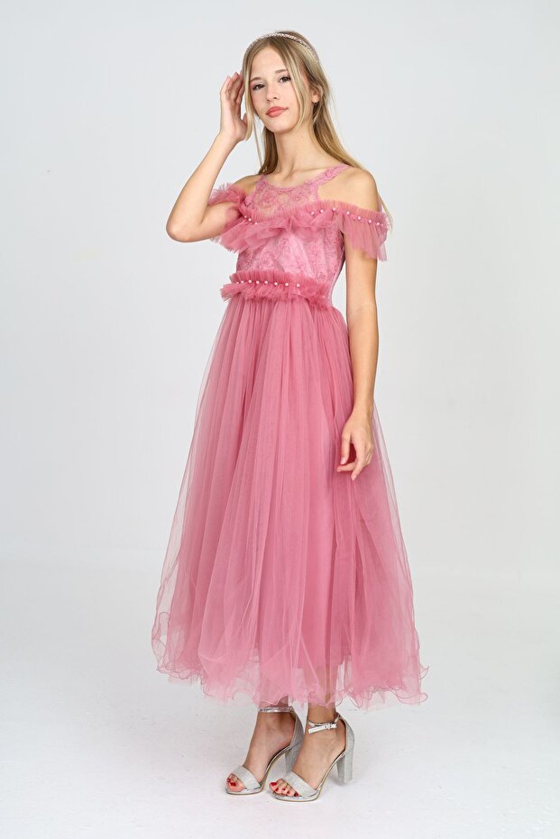 Genç/Kız Çocuk Abiye Elbise&Düğün Elbisesi Doğum Günü Parti Elbisesi - 4