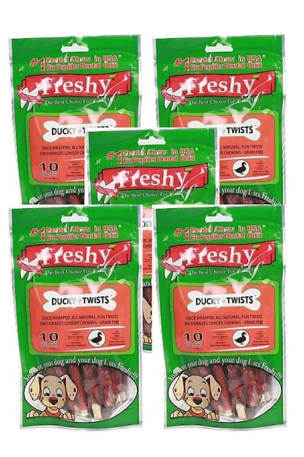 Ducky Twists - Ördek Kaplı Sütlü Burgu Köpek Ödülü 90 Gr-10 Çubuk 5li Paket - 2