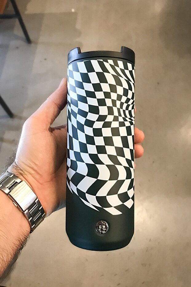 Yeşil Dama Temalı Çelik Termos 473ml - 2