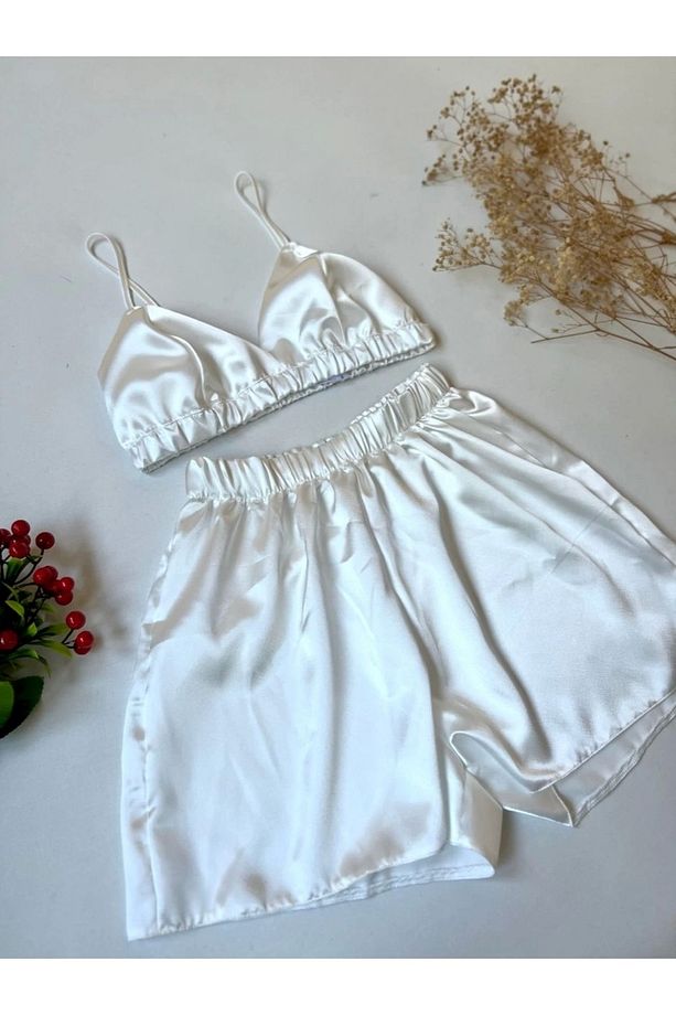 Ekru Bralet Şort Takım - 4