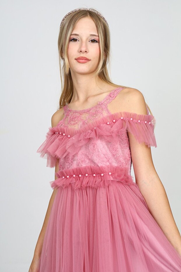 Genç/Kız Çocuk Abiye Elbise&Düğün Elbisesi Doğum Günü Parti Elbisesi - 6