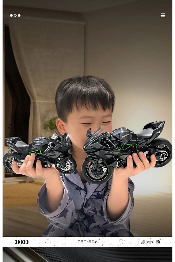 KAWASAKİ NİNJA H2R 1:9 MODEL MAKET MOTOR SİYAH - 3