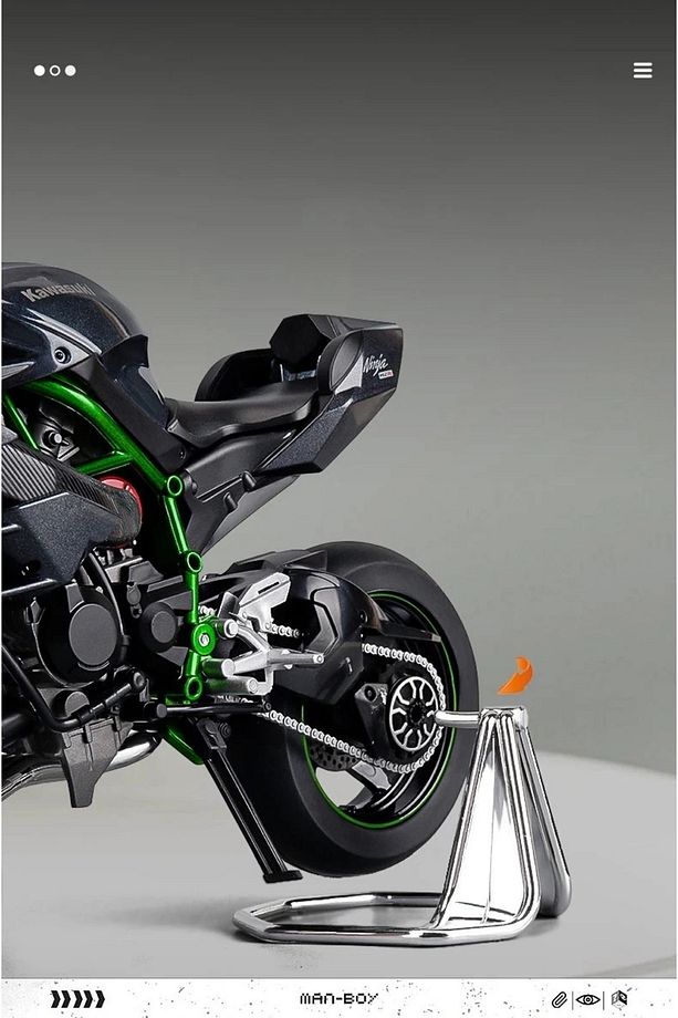 KAWASAKİ NİNJA H2R 1:9 MODEL MAKET MOTOR SİYAH - 6