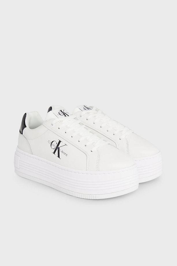 Logolu Platform Topuk Deri Sneaker Ayakkabı YW0YW0143101W  AYAKKABI YW0YW01431 01W - 3