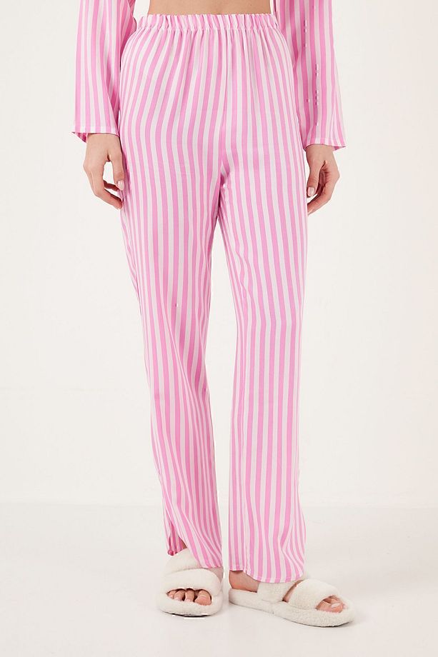 Çizgili Rahat Kesim Bol Paça Pijama Takımı Pijama Takımı 6110014 - 5