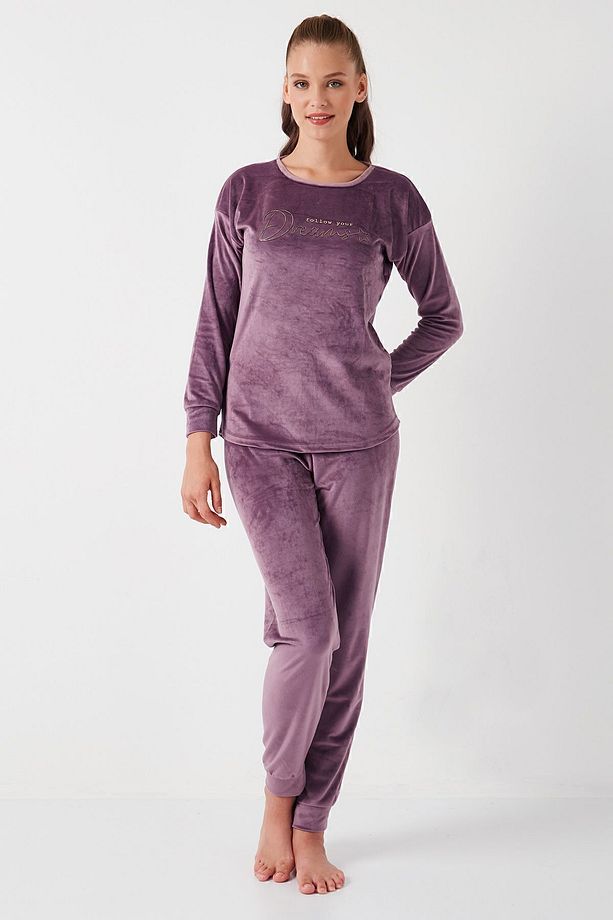 Standart Fit Bisiklet Yaka Pijama Takımı  PİJAMA TAKIMI 6094202 - 4