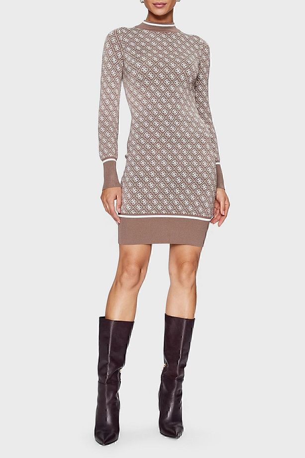 Ls Lise Logolu Bodycon Mini Triko Elbise ELBİSE W3BK0DZ37K0 F1MY - 3