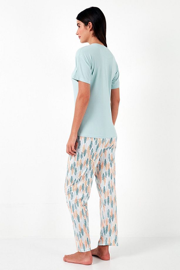 Regular Fit Bisiklet Yaka Kısa Kollu Pijama Takımı Pijama Takımı 65770105 - 7
