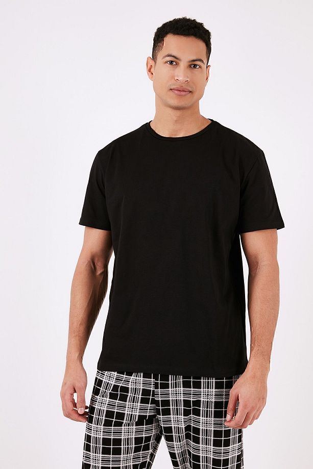Ekoseli Pamuklu Regular Fit Kısa Kollu Pijama Takımı Erkek PİJAMA TAKIMI 6572006 - 3