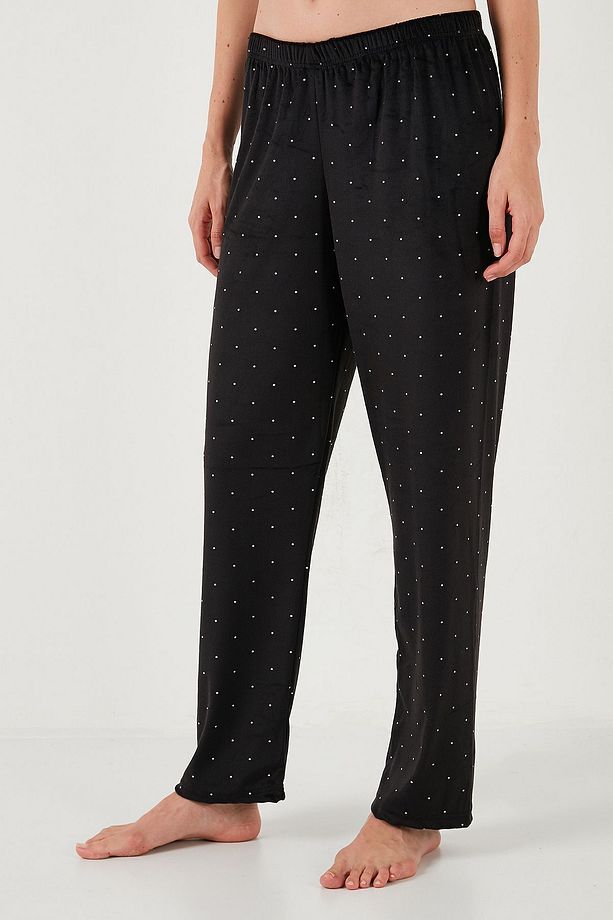 Regular Fit Desenli Parlak Kadife Pijama Takımı  PİJAMA TAKIMI 65713311 - 6